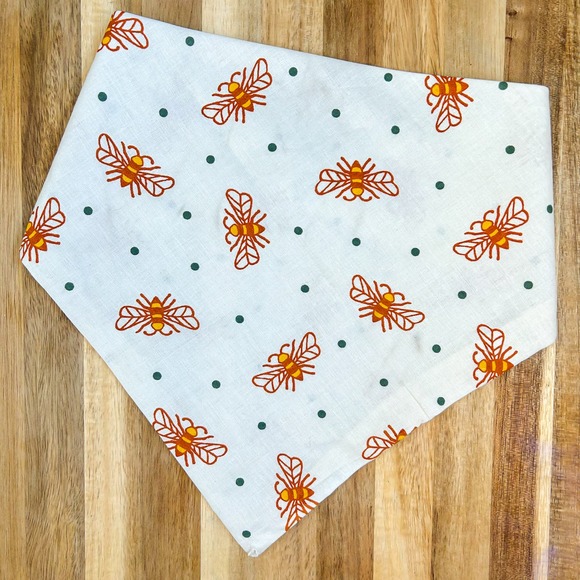 Spring Bee Dog Bandana | Premium, handmade, snap button - Picture 3 of 8